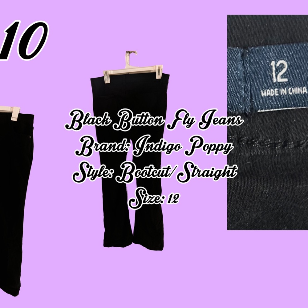 Indigo Poppy Black Bootcut Jeans
